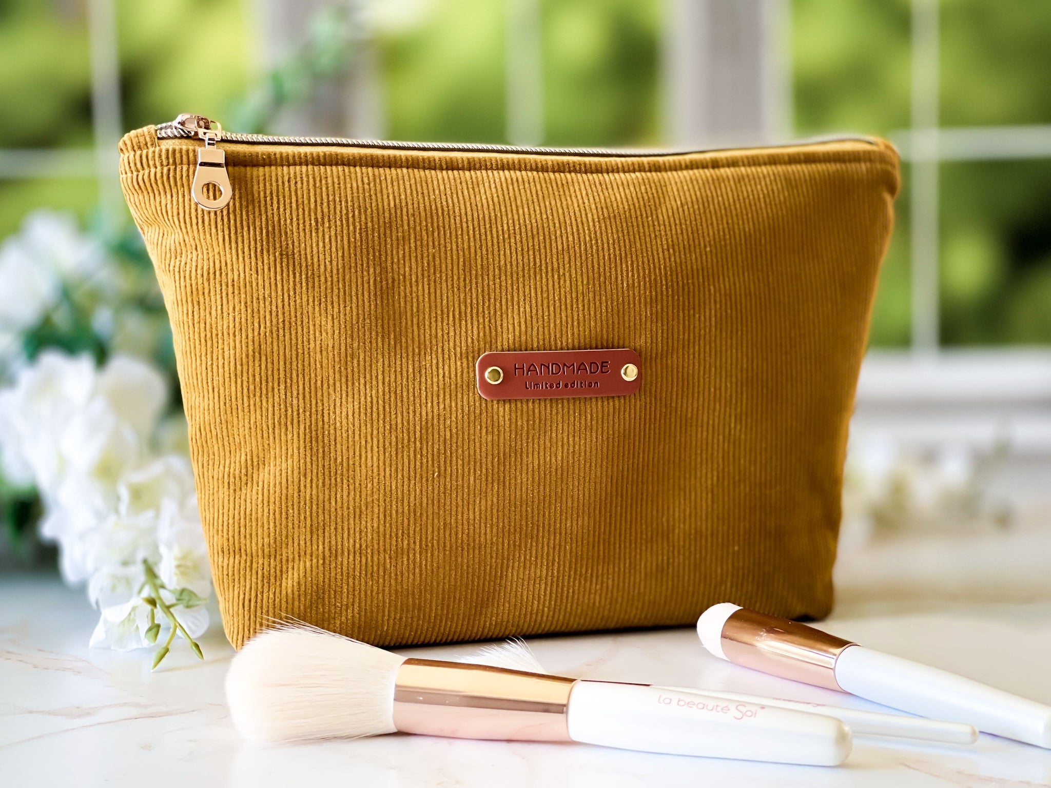 Mustard Corduroy Cosmetic Bag | The Corduroy Collection