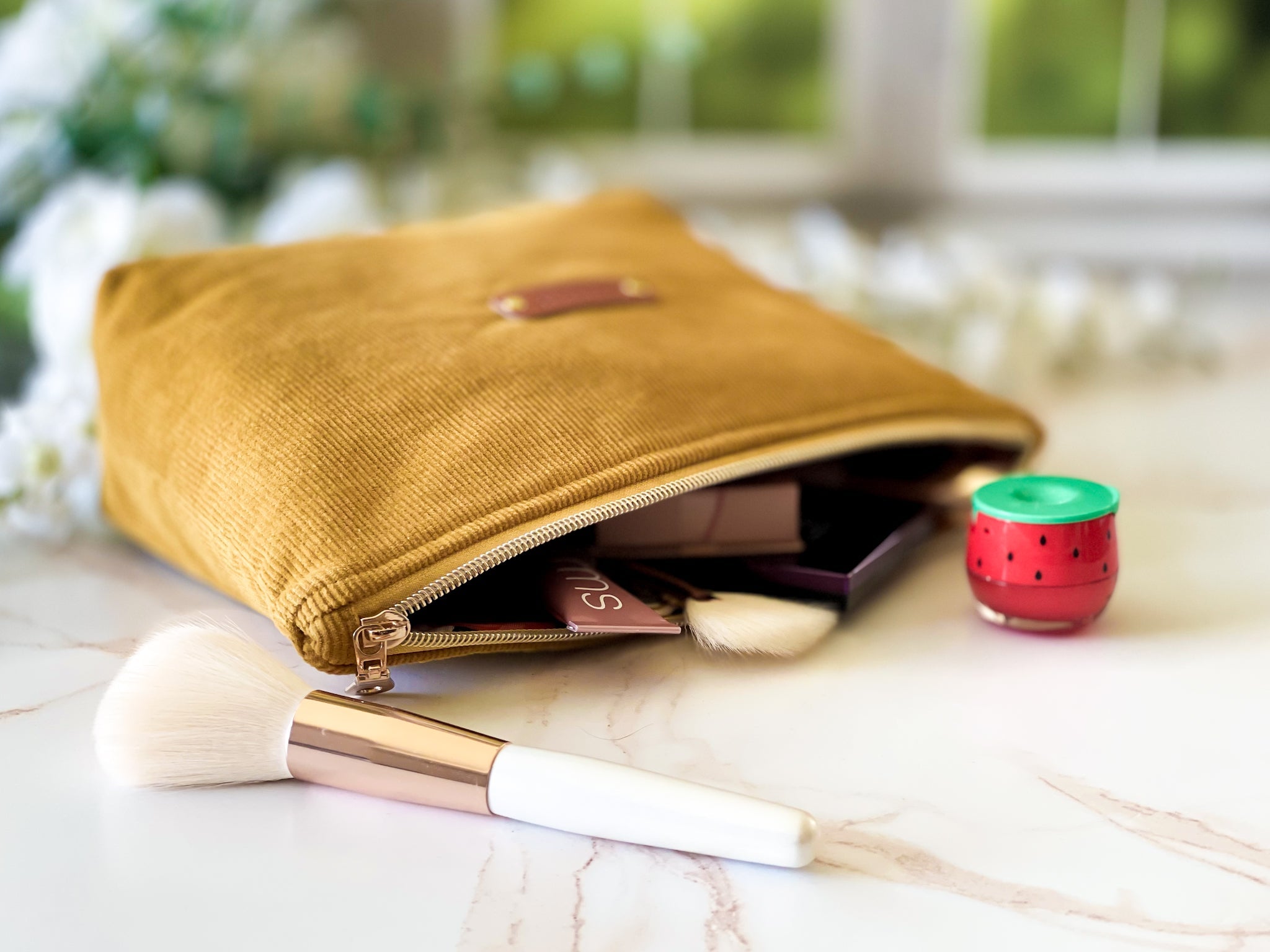 Mustard Corduroy Cosmetic Bag | The Corduroy Collection