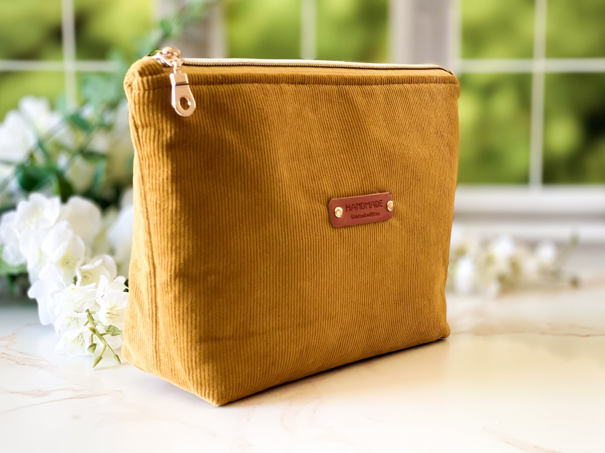 Mustard Corduroy Cosmetic Bag | The Corduroy Collection