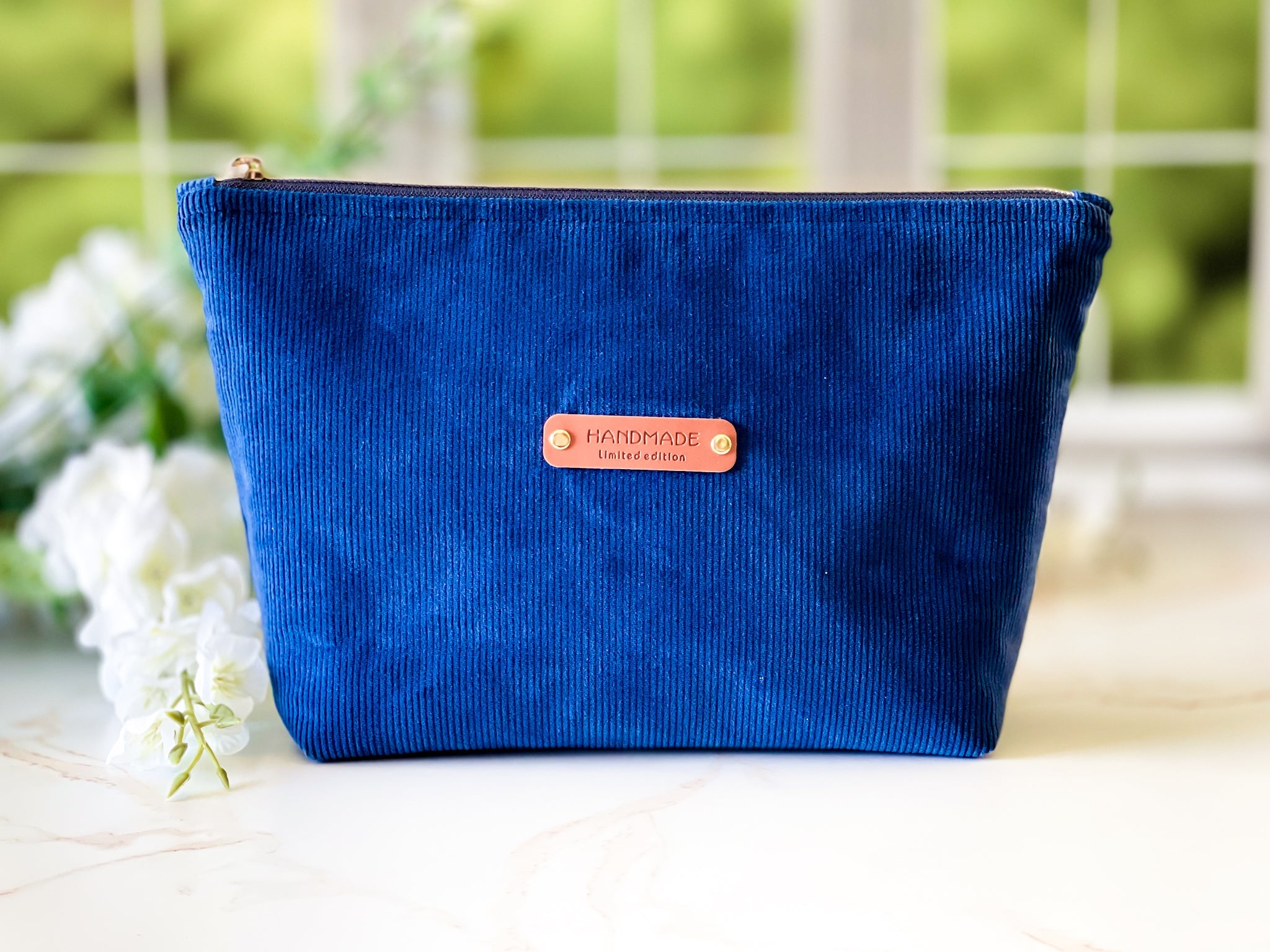 Navy Corduroy Cosmetic Bag | The Corduroy Collection