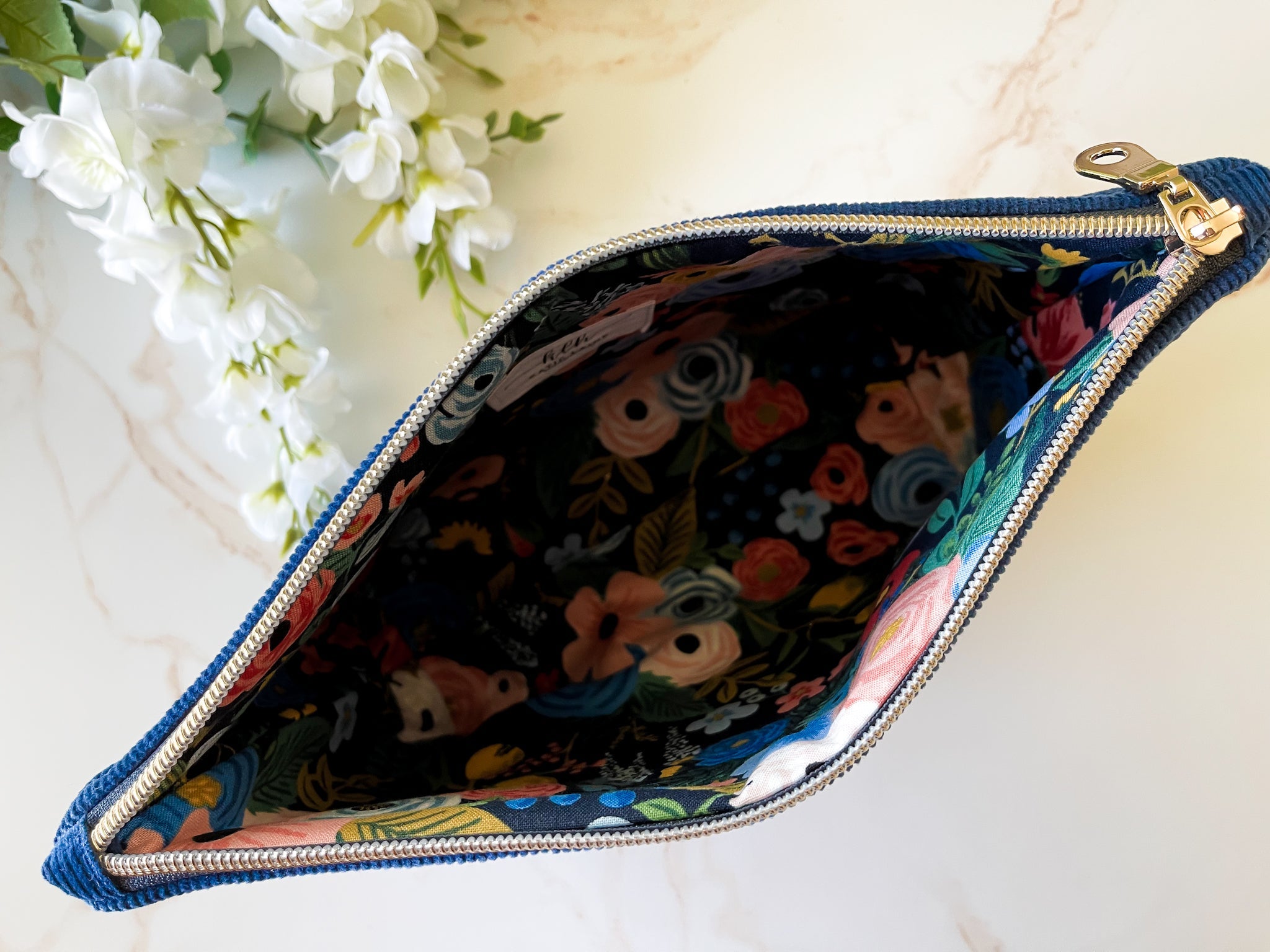 Navy Corduroy Cosmetic Bag | The Corduroy Collection