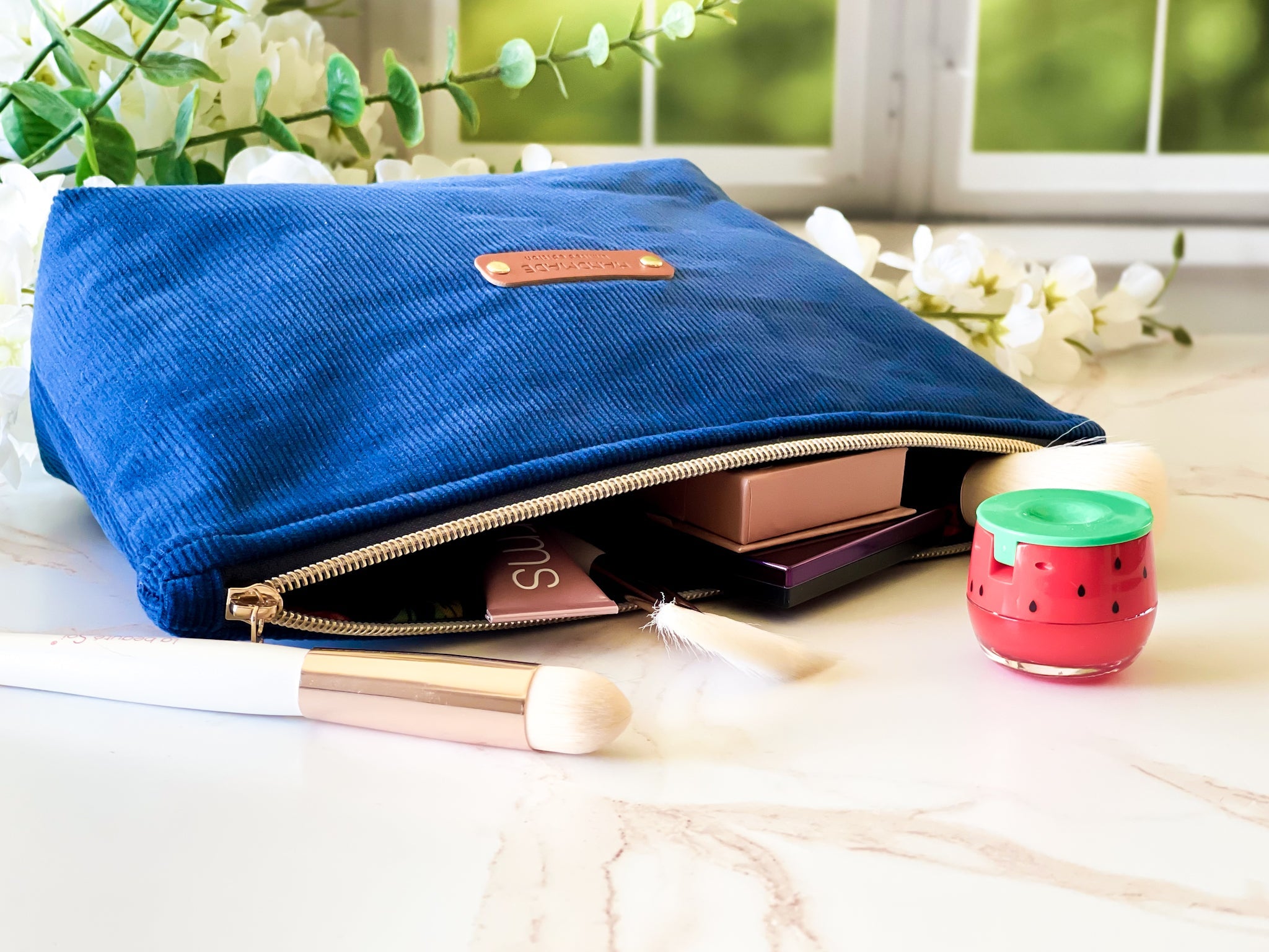 Navy Corduroy Cosmetic Bag | The Corduroy Collection
