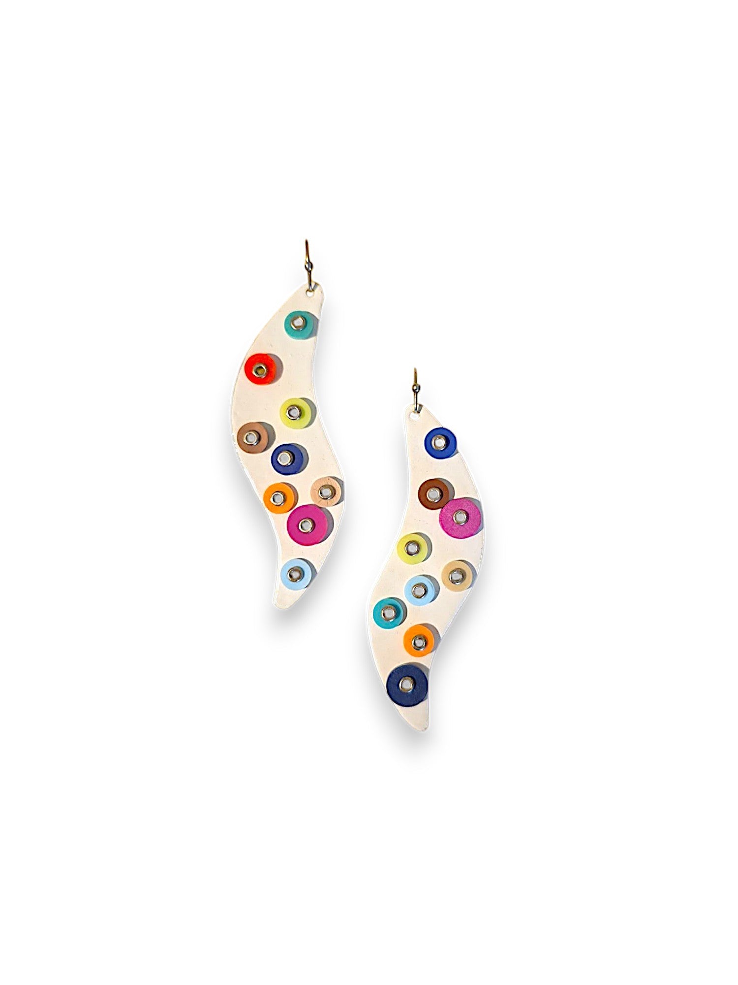 Confetti Flat Curved Earrings