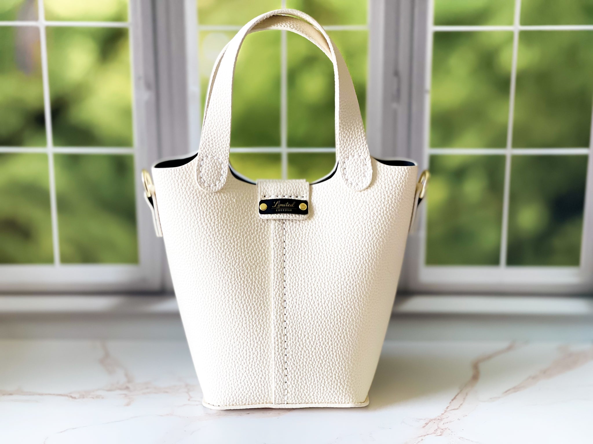 Claire | Cream Faux Leather Bucket Bag | The Haute Couture Collection