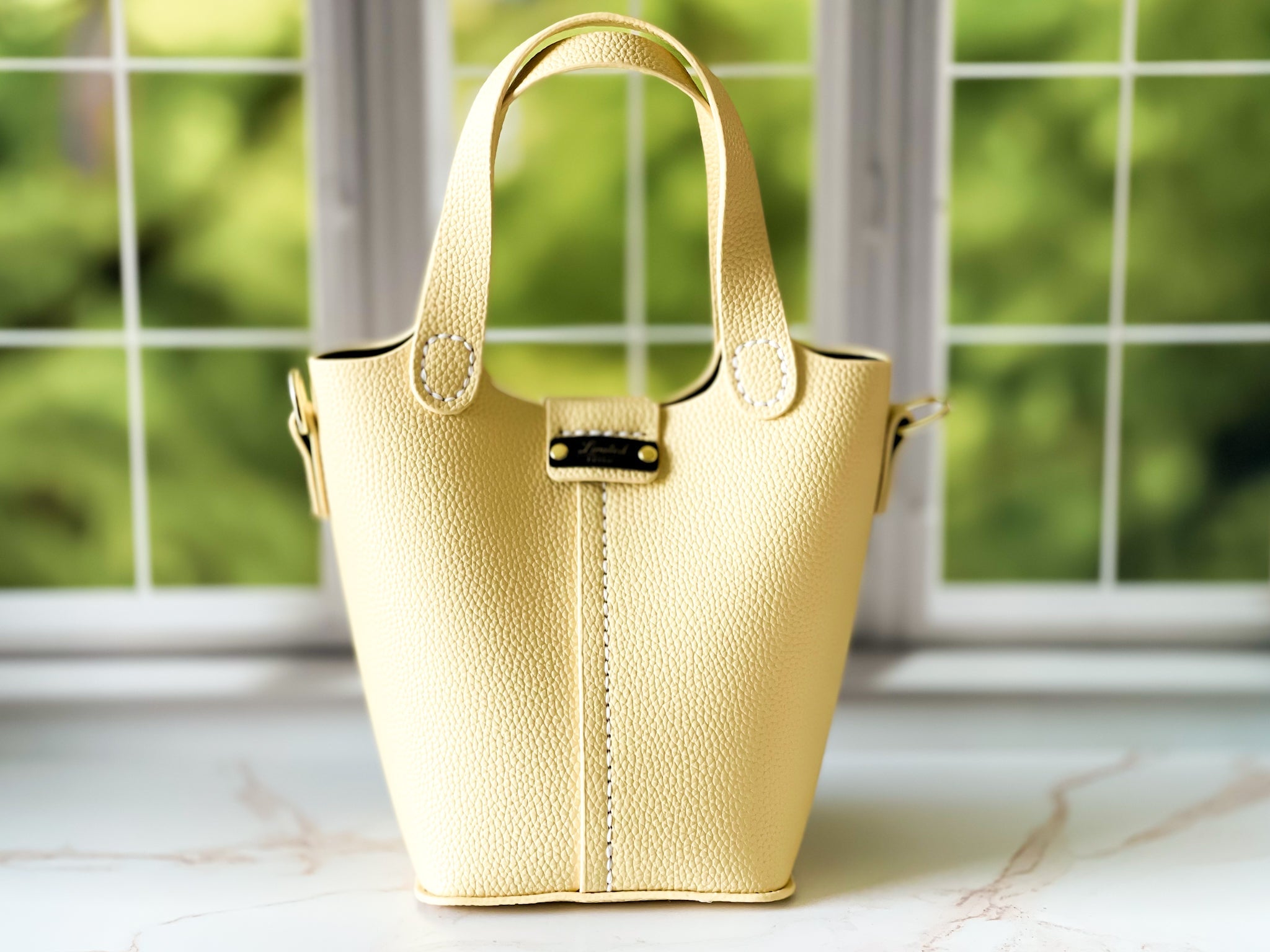 Soleil | Yellow Faux Leather Bucket Bag | The Haute Couture Collection