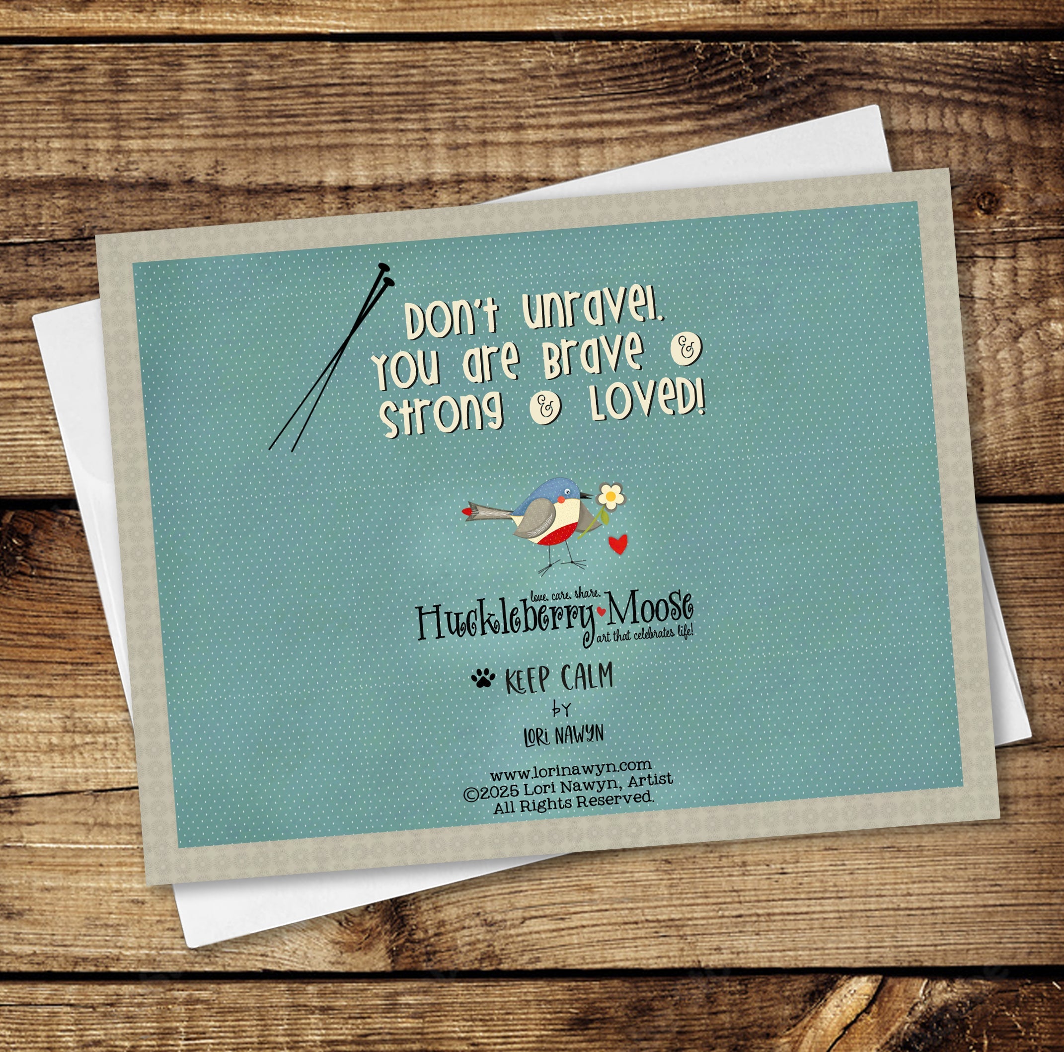 Keep Calm and Carry Yarn Encouragement Card