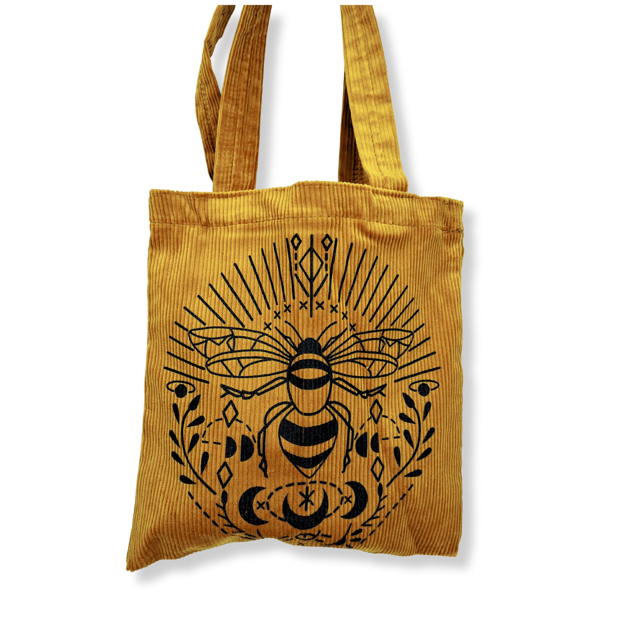 Bee Corduroy Tote Bag