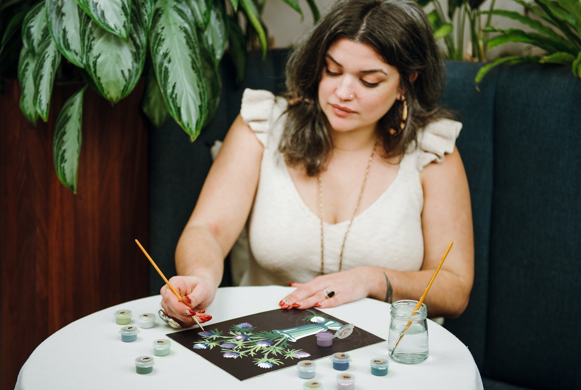 Thistles in Vase | 8x10 paint-by-number kit