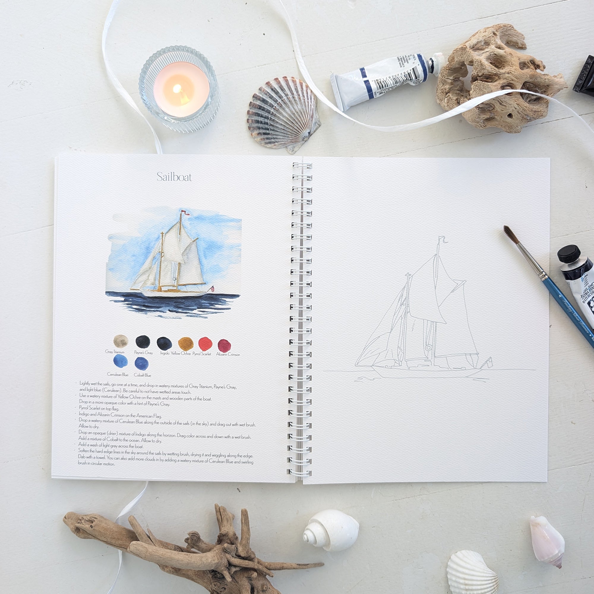 Coastal Watercolor Workbook