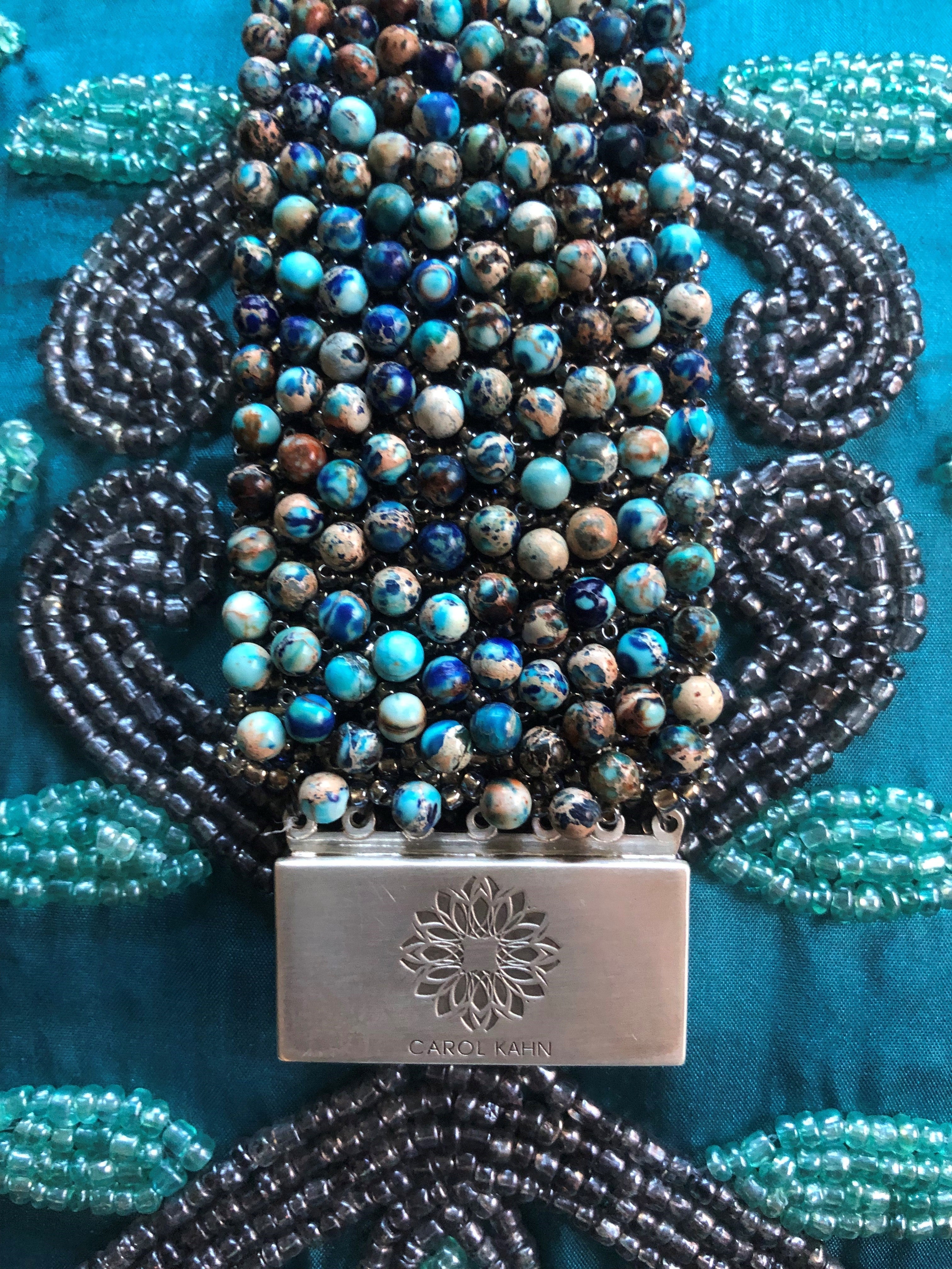 Imperial Jasper Beaded Cuff Bracelet