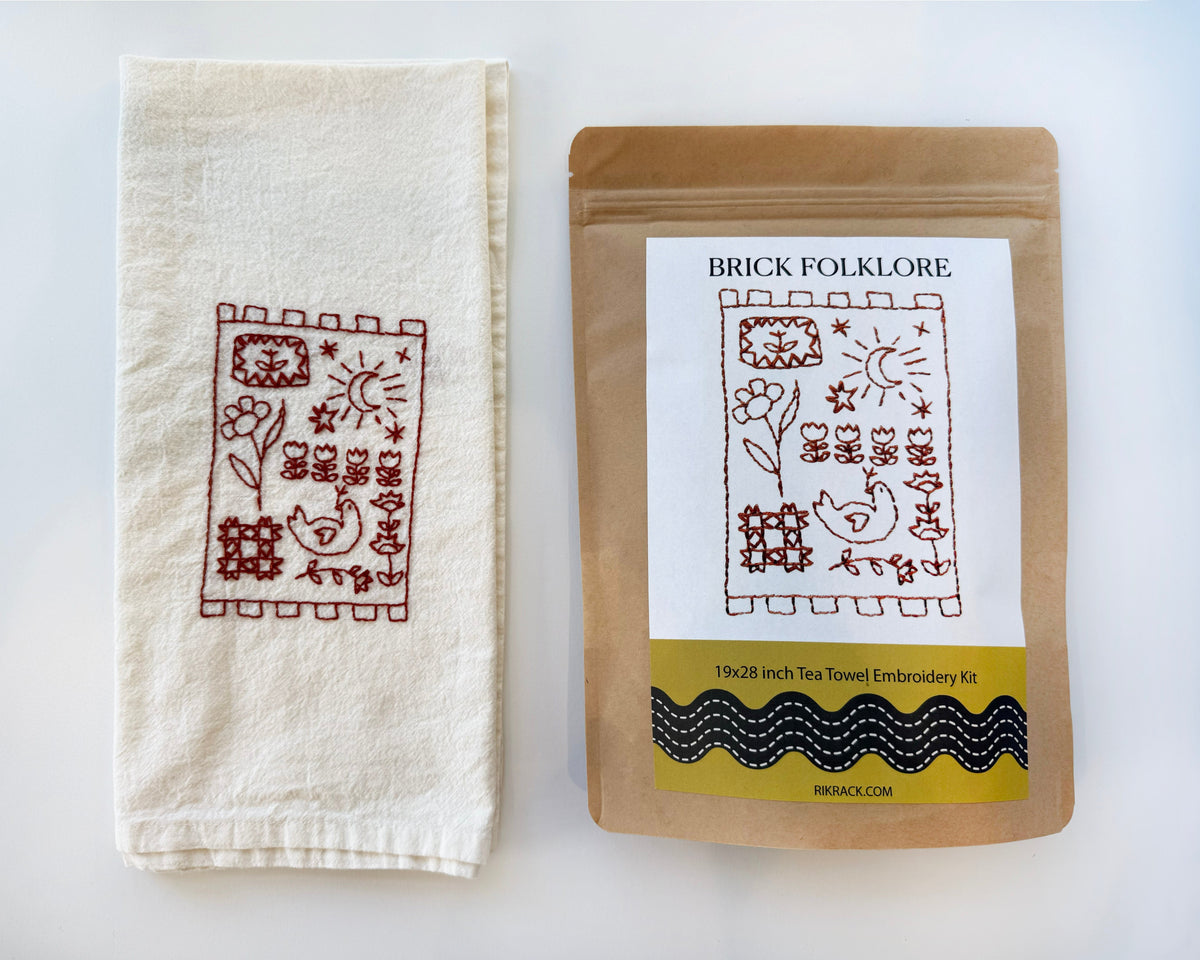 Brick Folklore Tea Towel Embroidery Kit