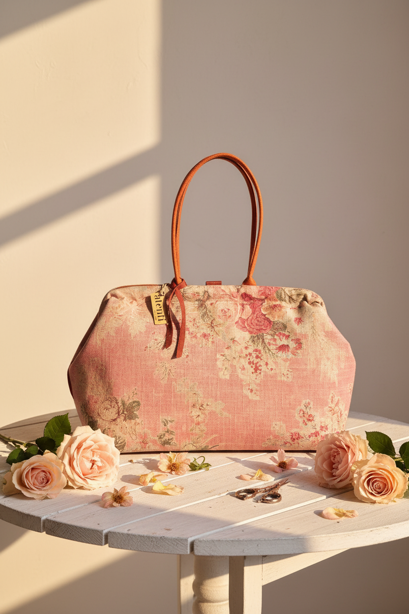 Rosewood Pioneer, Floral Mary Poppins Snap Frame Bag