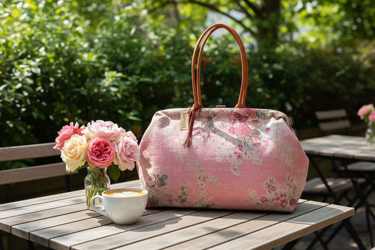Rosewood Pioneer, Floral Mary Poppins Snap Frame Bag