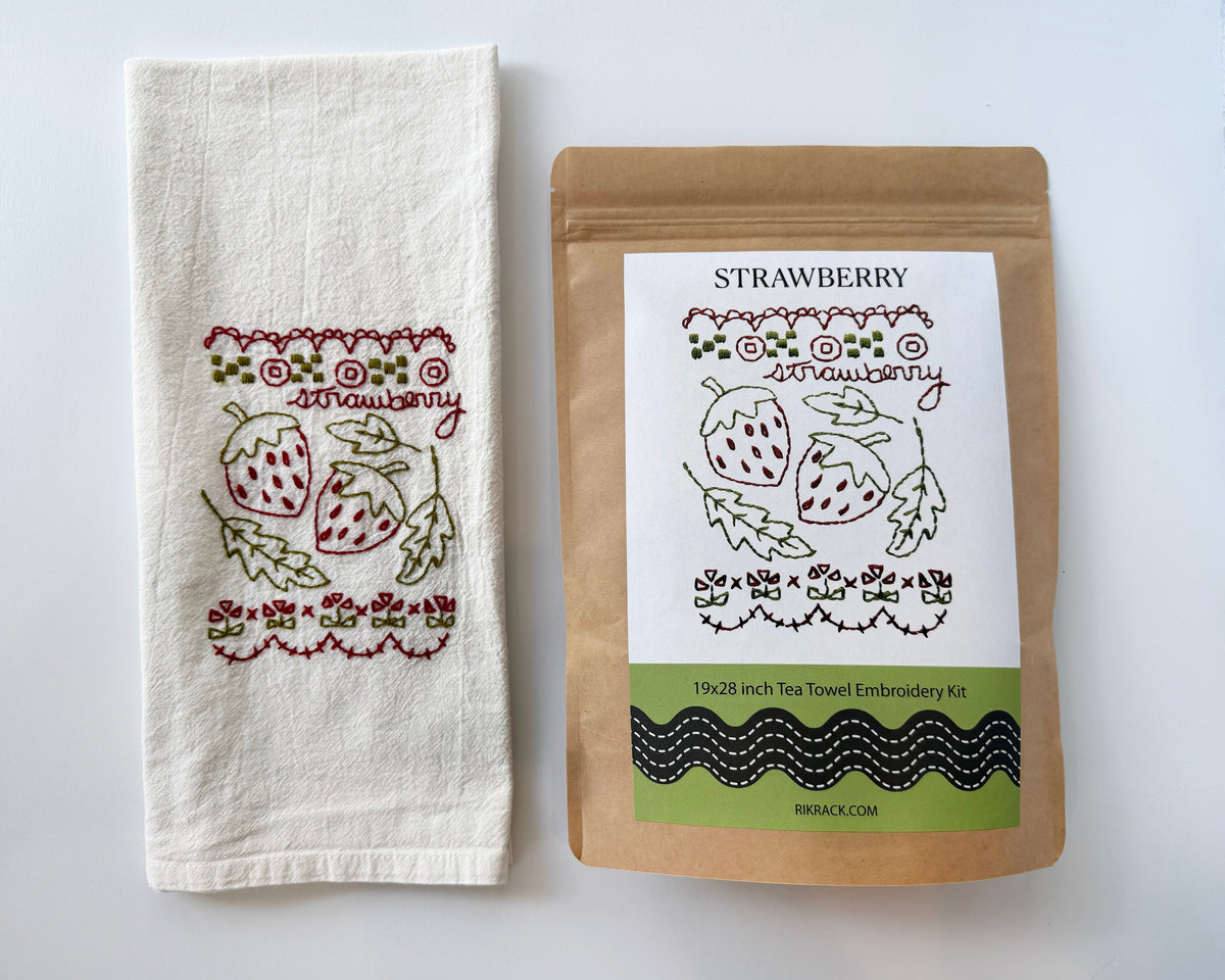 Strawberry Tea Towel Embroidery Kit